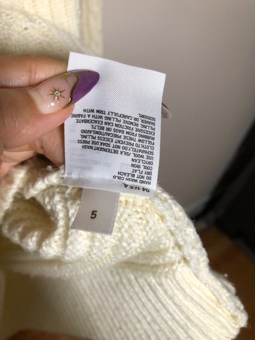 Uniqlo Cream oversized Cable Knit Sweater M - Picture 4 of 5